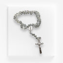Rosario de la Virgen de Guadalupe - Transparente con engarzado plateado
