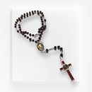 Rosario de la Virgen de Guadalupe - Cristal rojo con engarzado plateado