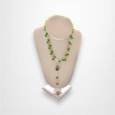 Rosario a San José - Verde y ambar con engarzado plateado