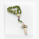 Rosario a San José - Verde y ambar con engarzado plateado