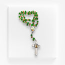 Rosario a San José - Verde y ambar con engarzado plateado