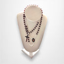 Rosario a la Preciosa Sangre de Jesucristo - Color vino con engarzado plateado