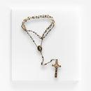 Rosario del Niño Doctor - Cristal transparente con engarzado dorado