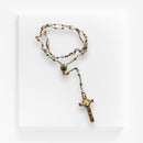 Rosario del Santo Niño de Atocha - Cristal transparente con engarzado dorado