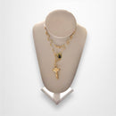 Rosario del Santo Niño de Atocha - Cristal transparente con engarzado dorado