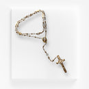 Rosario a Santa Teresita del Niño Jesús - Cristal transparente con engarzado dorado