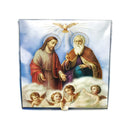 12 veladoras blancas de fin de año para dar gracias a la Santísima Trinidad. Con manos de cerámica - Librería y Artículos Religiosos San Judas Tadeo