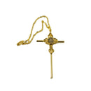 Crucifijo de San Benito metálico dorado de pared, 4.9x7.9cm - Librería y Artículos Religiosos San Judas Tadeo