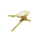 Crucifijo de San Benito metálico dorado de pared, 4.9x7.9cm - Librería y Artículos Religiosos San Judas Tadeo