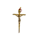 Crucifijo metálico dorado de pared, 4.9x7.9cm - Librería y Artículos Religiosos San Judas Tadeo