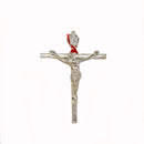Crucifijo metálico plateado de pared, 5.6x10cm - Librería y Artículos Religiosos San Judas Tadeo