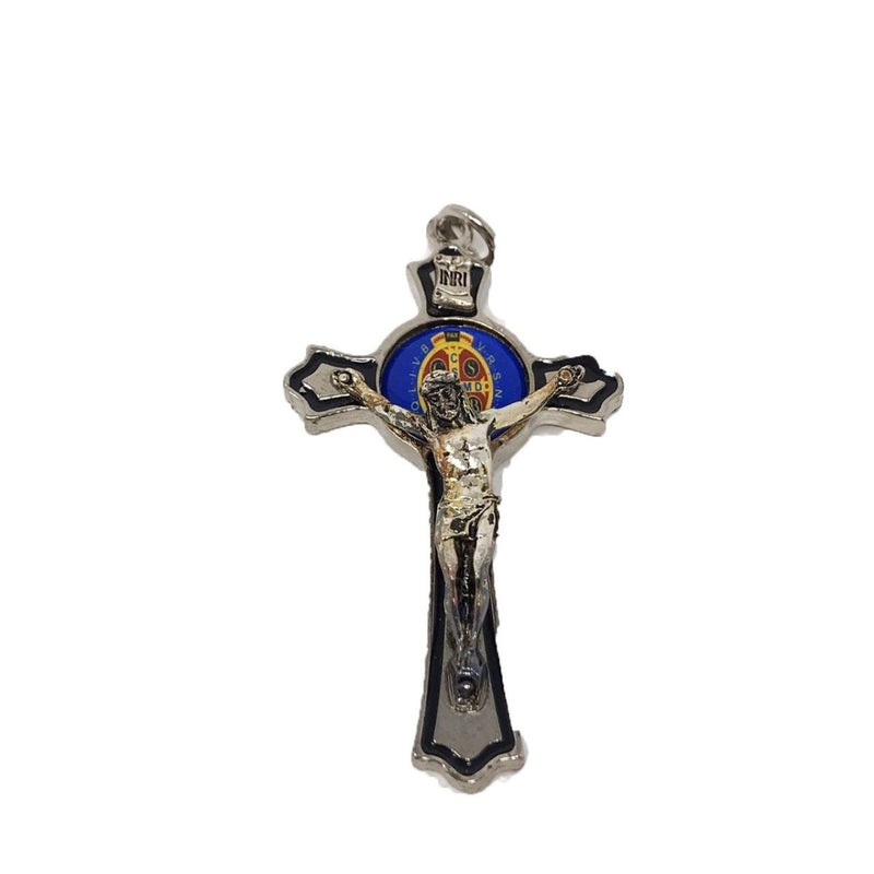 Cruz De San Benito, Crucifijo metálico 4x7.5cm - Librería y Artículos Religiosos San Judas Tadeo