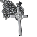 Cruz De San Benito de 2.3x4cm con cadena, plateada - Librería y Artículos Religiosos San Judas Tadeo