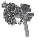 Cruz De San Benito de 2.3x4cm con cadena, plateada - Librería y Artículos Religiosos San Judas Tadeo