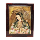Cuadro de La Virgen de Guadalupe con flores, 24x29cm busto - Librería y Artículos Religiosos San Judas Tadeo