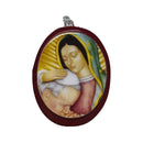 Cuadro de la Virgen de Guadalupe con San Juan Pablo II, Ovalo 10x13cm - Librería y Artículos Religiosos San Judas Tadeo