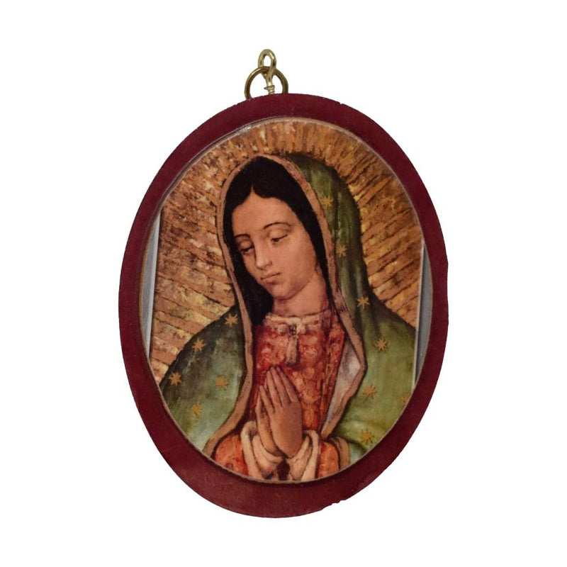 Cuadro de La Virgen de Guadalupe, Ovalo 10x13cm - Librería y Artículos Religiosos San Judas Tadeo