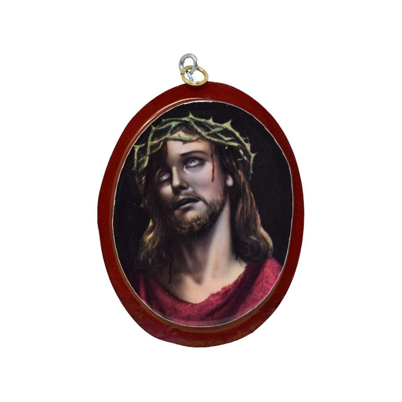 Cuadro del Divino rostro de Jesús, Ovalo 10x13cm - Librería y Artículos Religiosos San Judas Tadeo