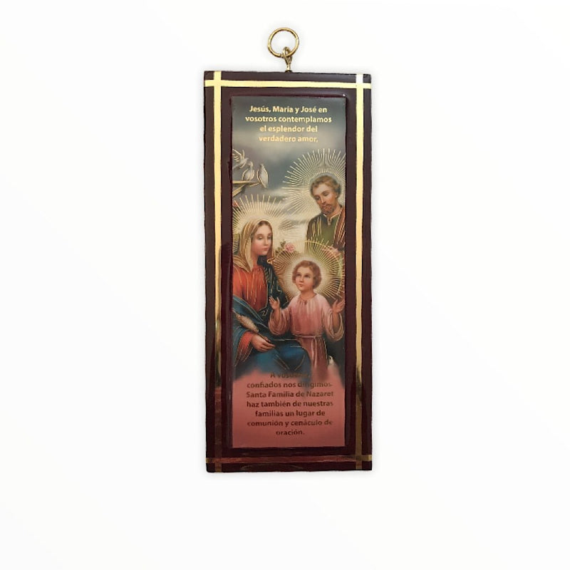 Cuadro tipo separador de la Sagrada Familia, 9x21.5cm - Librería y Artículos Religiosos San Judas Tadeo
