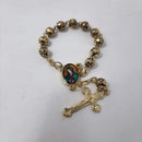 Decenario metálico con medalla de La Virgen de Guadalupe - Librería y Artículos Religiosos San Judas Tadeo