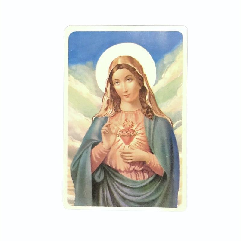 Estampa con oración - Nuestra Señora del Sagrado Corazón (Inmaculado Corazón de María) - Librería y Artículos Religiosos San Judas Tadeo