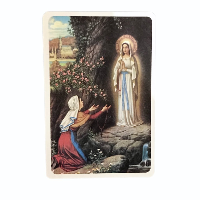 Estampa con oración - Virgen de Lourdes - Librería y Artículos Religiosos San Judas Tadeo