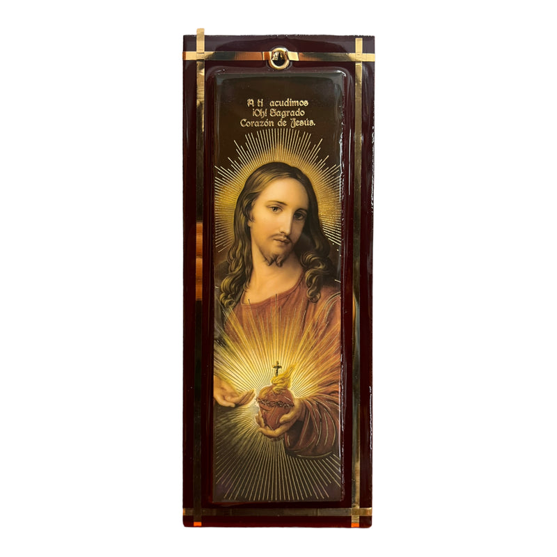 Cuadro tipo separador del Sagrado Corazón de Jesús, 9x21.5 cm