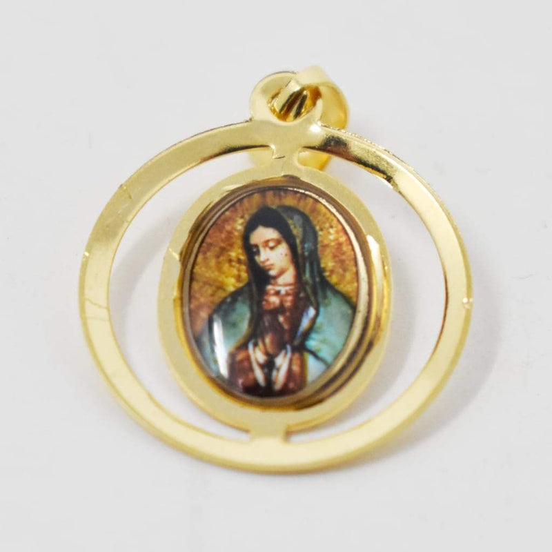 Medalla circular de La Virgen de Guadalupe, 2cm - Librería y Artículos Religiosos San Judas Tadeo