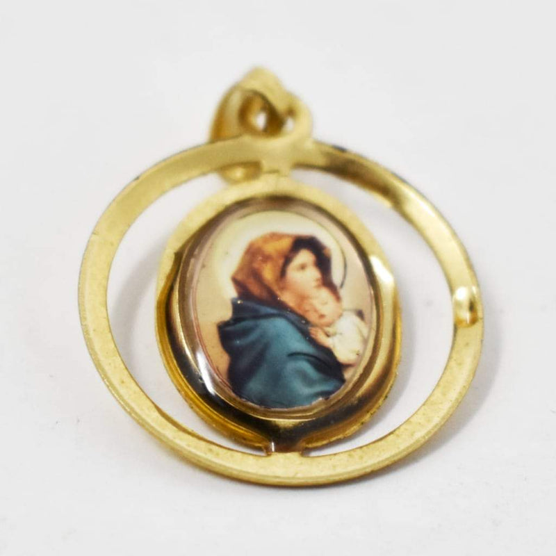 Medalla circular de La Virgen María, 2cm - Librería y Artículos Religiosos San Judas Tadeo