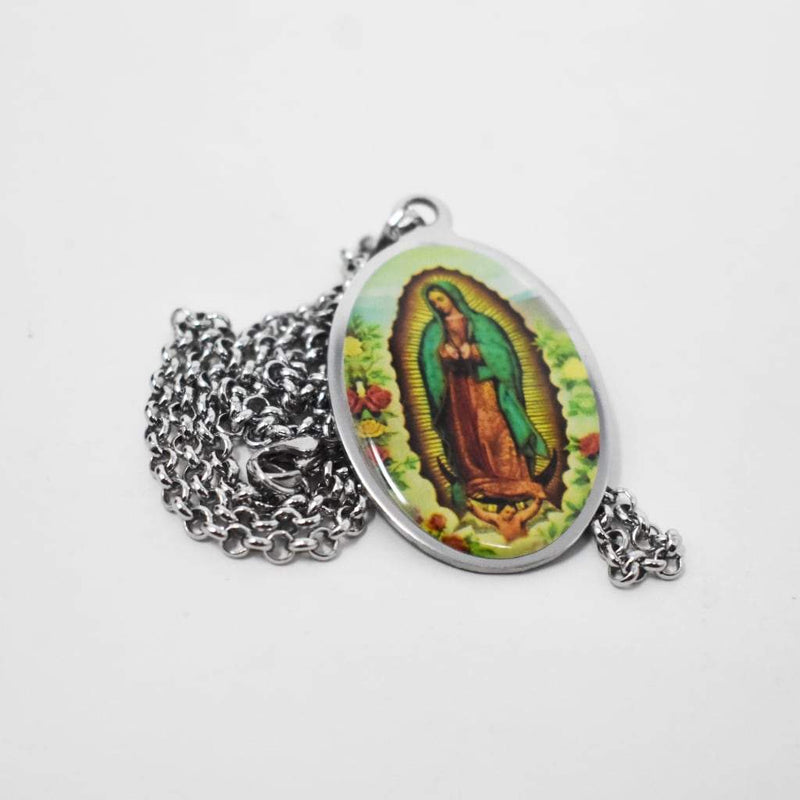 Medalla con cadena de La Virgen de Guadalupe - Librería y Artículos Religiosos San Judas Tadeo