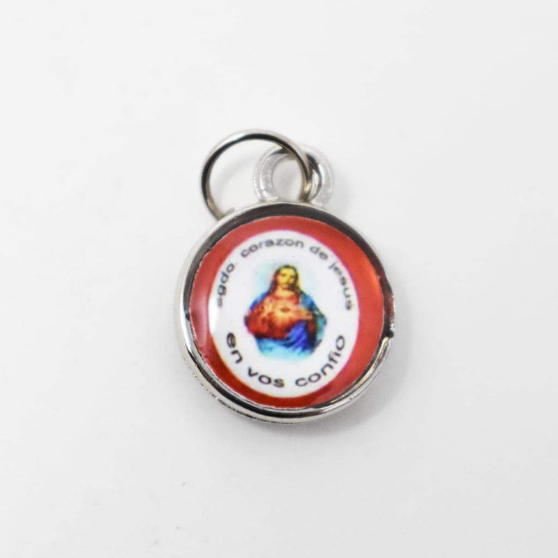 Medalla De Detente, Sagrado Corazón de Jesús - Circular 1cm - Librería y Artículos Religiosos San Judas Tadeo