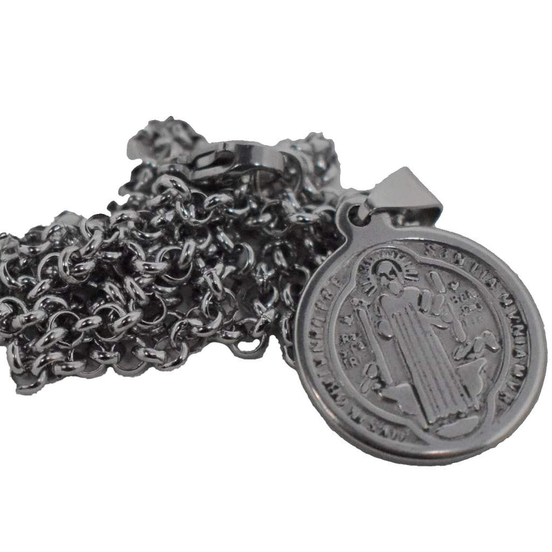 Medalla De San Benito, 2cm con cadena - Librería y Artículos Religiosos San Judas Tadeo