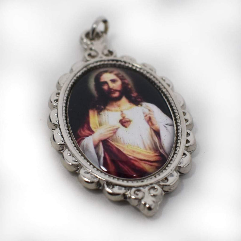 Medalla Del Sagrado Corazón de Jesús, ovalada 3x5cm - Librería y Artículos Religiosos San Judas Tadeo