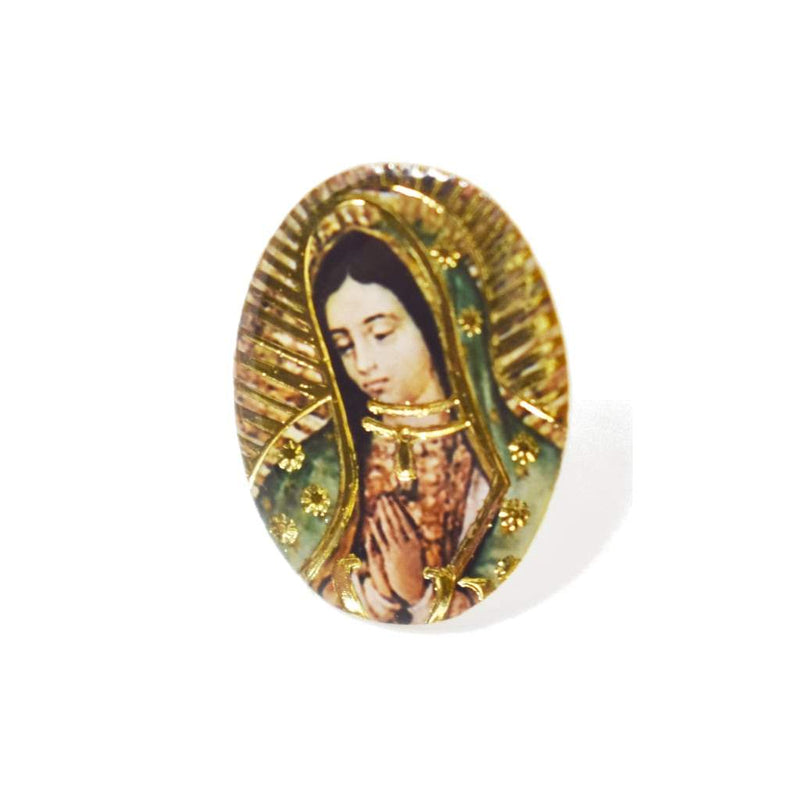 Pin de La Virgen de Guadalupe, Ovalado 1.5x2.3cm - Librería y Artículos Religiosos San Judas Tadeo