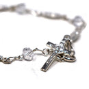 Pulsera de cristal cortado con La Virgen De Guadalupe, plateada - Librería y Artículos Religiosos San Judas Tadeo