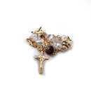 Pulsera de cristal cortado con medalla De San Benito, dorada - Librería y Artículos Religiosos San Judas Tadeo