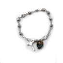 Pulsera metálica con rosas y La Virgen De Guadalupe - Librería y Artículos Religiosos San Judas Tadeo