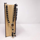 Rosario de cristal cortado color negro con medalla de La Virgen de Guadalupe - Librería y Artículos Religiosos San Judas Tadeo