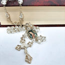 Rosario de cristal cortado con medalla de La Virgen de Guadalupe - Librería y Artículos Religiosos San Judas Tadeo