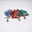 Rosario de piedra de río con Virgen de Guadalupe y Cruz Italiana - Librería y Artículos Religiosos San Judas Tadeo