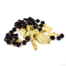 Rosario De San Benito, cristal cortado negro - Librería y Artículos Religiosos San Judas Tadeo