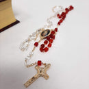 Rosario del Señor De La Misericordia - Cristal cortado con Cruz de San Benito - Librería y Artículos Religiosos San Judas Tadeo