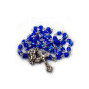 Rosario Italiano de cristal cortado, Azul - Librería y Artículos Religiosos San Judas Tadeo