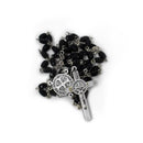 Rosario Italiano de cristal cortado de San Benito, Negro - Librería y Artículos Religiosos San Judas Tadeo