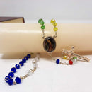 Rosario Misionero de cristal cortado con medalla de La Virgen de Guadalupe - Librería y Artículos Religiosos San Judas Tadeo