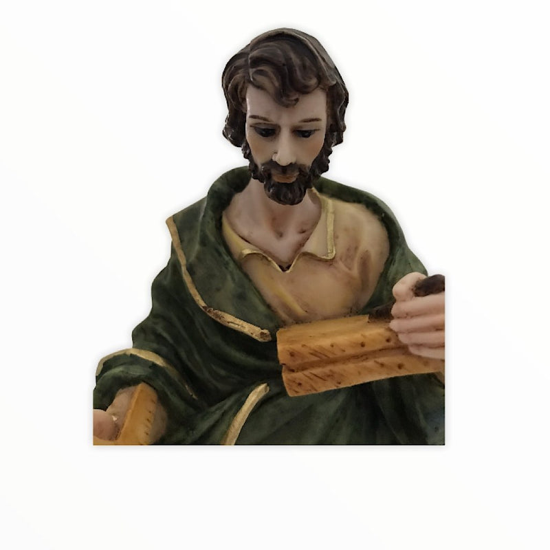 San José Carpintero Resina, 23.5cm - Librería y Artículos Religiosos San Judas Tadeo