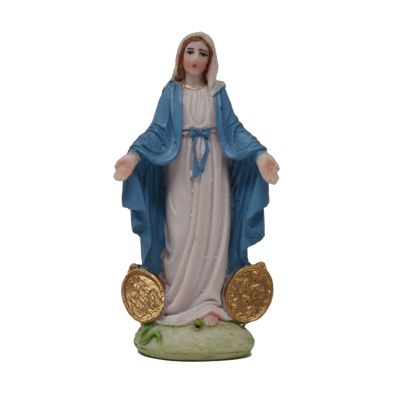 Virgen de la Medalla Milagrosa 10cm, resina - Librería y Artículos Religiosos San Judas Tadeo