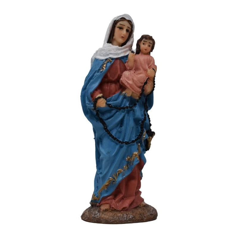 Virgen del Rosario 9.7cm, resina - Librería y Artículos Religiosos San Judas Tadeo